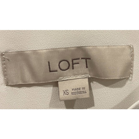 LOFT Beige Black Long Sleeve Blouse - Picture 2 of 5